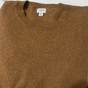 J. Crew Women's Brown Crewneck Sweater‎ Size Medium Cotton/Wool Blend